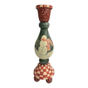 Vintage Hand Painted Candle Holder, Mills River, Candlesticks, 1990s,